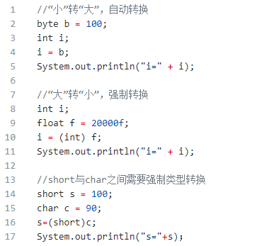 Java基本類型之間是如何進行轉(zhuǎn)換的1