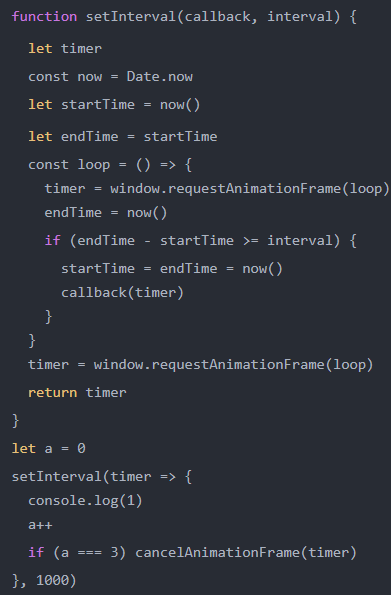 setTimeout、setInterval、requestAnimationFrame3